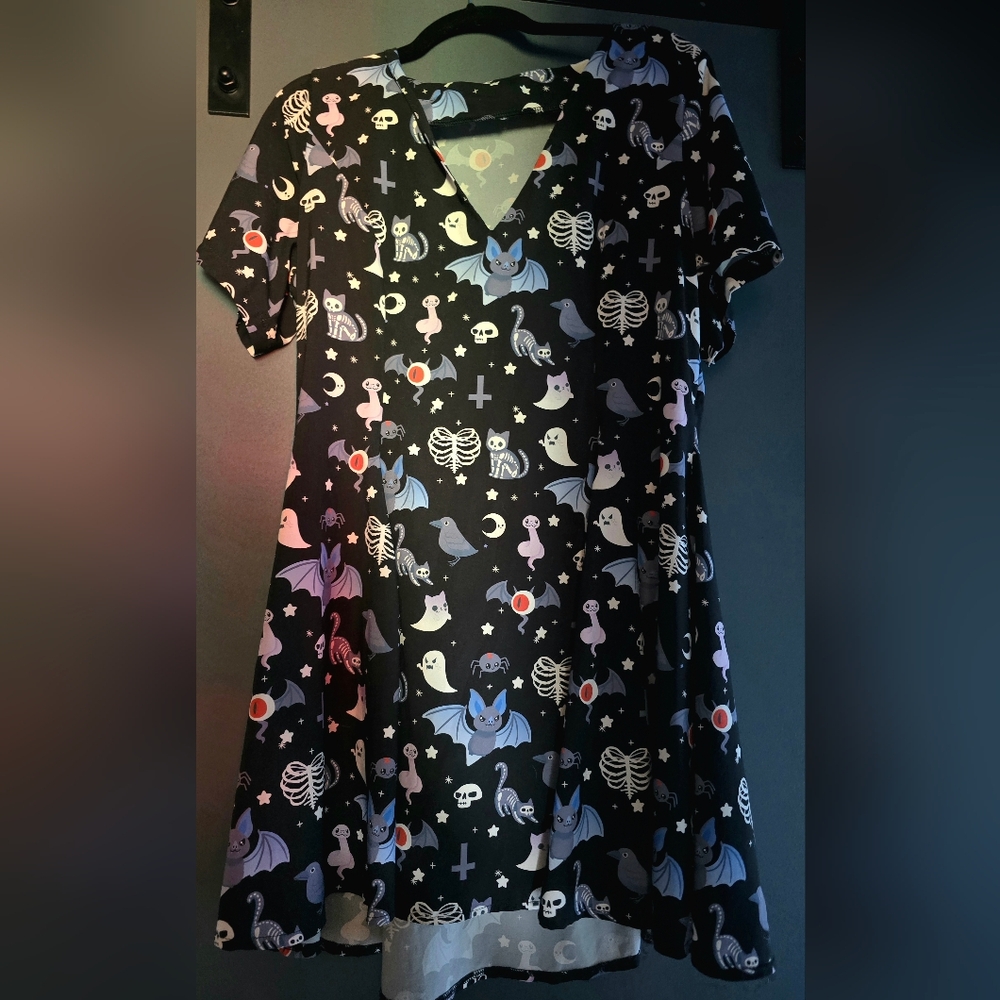 Blackmilk Black Halloween Print Mini Dress